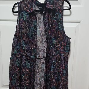 Torrid Multicolor Skull Print Blouse